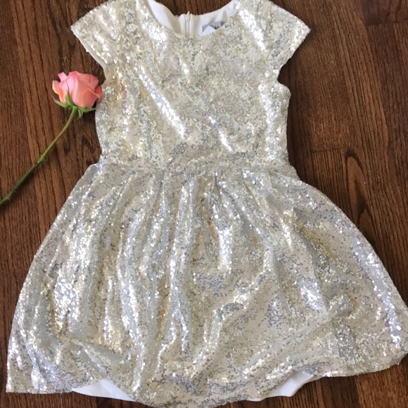 girls silver sequin dress
